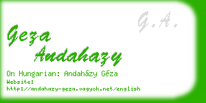 geza andahazy business card